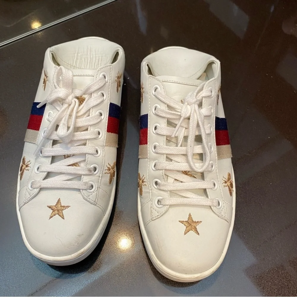 GUCCI women’s Ace Bees and Star Soft Heel size 37 - Picture 2 of 11